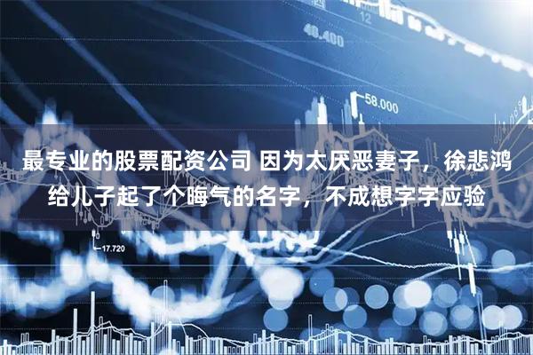 最专业的股票配资公司 因为太厌恶妻子，徐悲鸿给儿子起了个晦气的名字，不成想字字应验